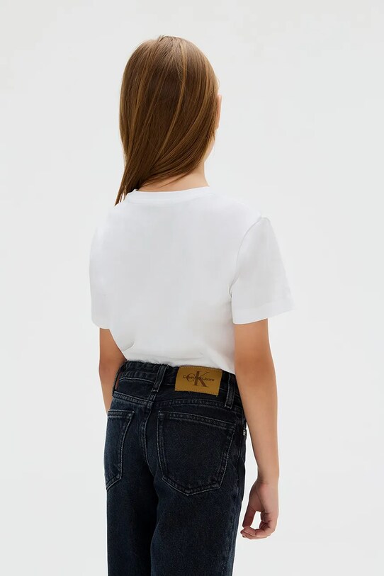 Детская хлопковая футболка Calvin Klein Jeans IG0IG02991.128.170.9BYA белый AW25