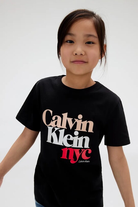 Дитяча бавовняна футболка Calvin Klein Jeans бавовна чорний IG0IG02991.128.170.9BYA