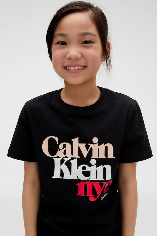 Дитяча бавовняна футболка Calvin Klein Jeans чорний IG0IG02991.128.170.9BYA