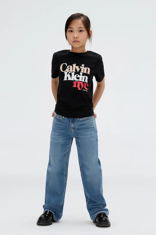 Дитяча бавовняна футболка Calvin Klein Jeans IG0IG02991.128.170.9BYA чорний