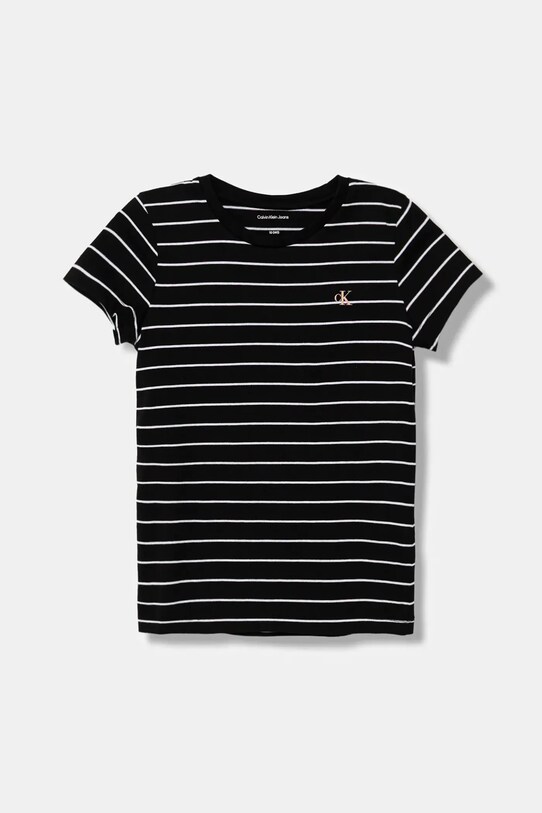 Detské bavlnené tričko Calvin Klein Jeans IG0IG02992.9BYA čierna AW25