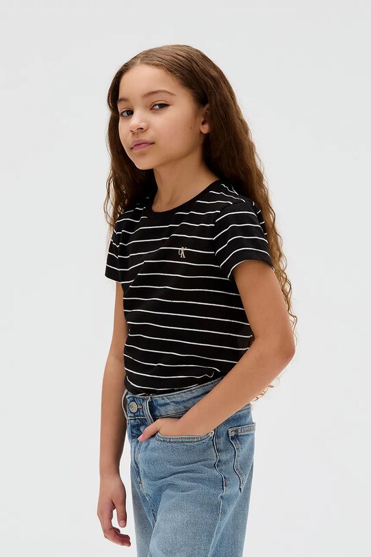 Детская хлопковая футболка Calvin Klein Jeans IG0IG02992.9BYA чёрный AW25