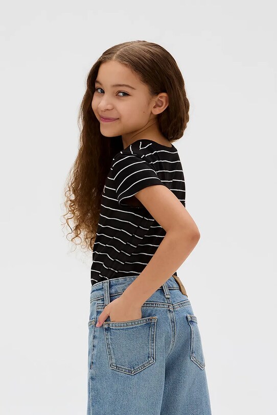 Девочка Детская хлопковая футболка Calvin Klein Jeans IG0IG02992.9BYA чёрный