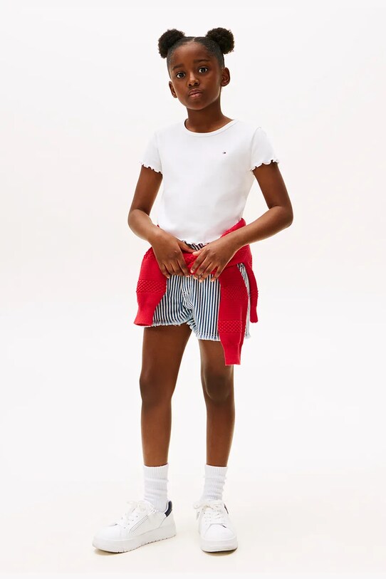Dziewczynka Tommy Hilfiger t-shirt dziecięcy KG0KG08590.104.122.9BYA biały