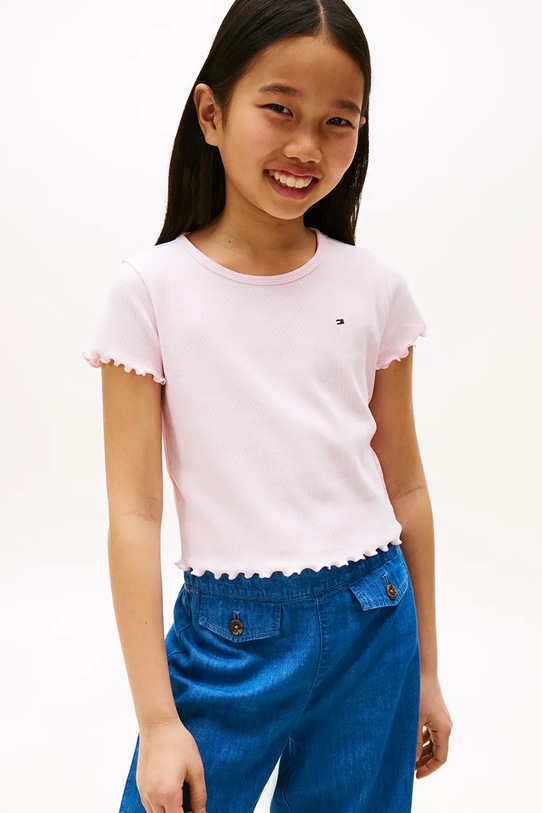 Футболка Tommy Hilfiger с эластаном розовый KG0KG08590.128.176.9BYA