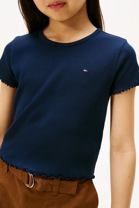 Dziewczynka Tommy Hilfiger t-shirt dziecięcy KG0KG08590.128.176.9BYA granatowy