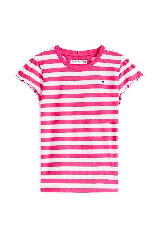 Tommy Hilfiger t-shirt bawełniany dziecięcy KG0KG08744.9BYA różowy AW25
