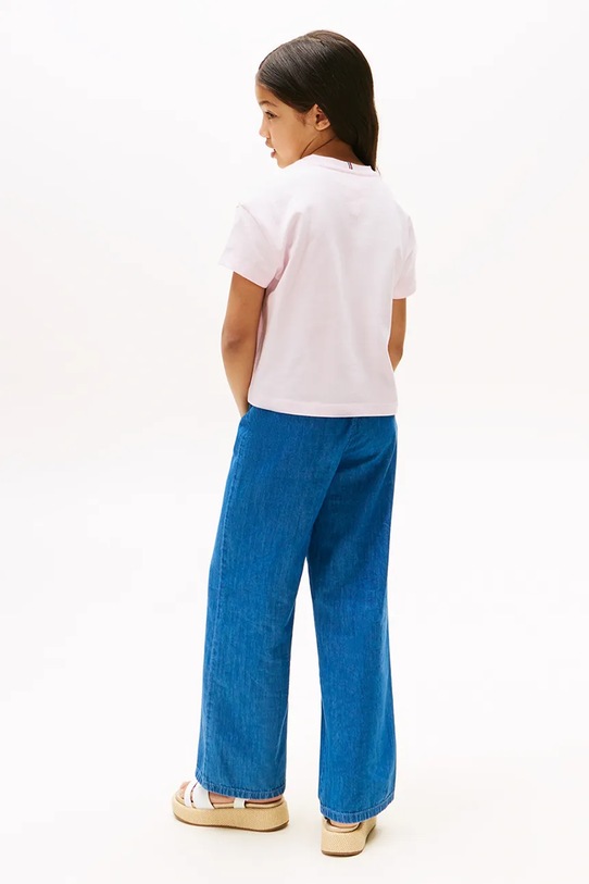 Детская хлопковая футболка Tommy Hilfiger розовый KG0KG08635.9BYA