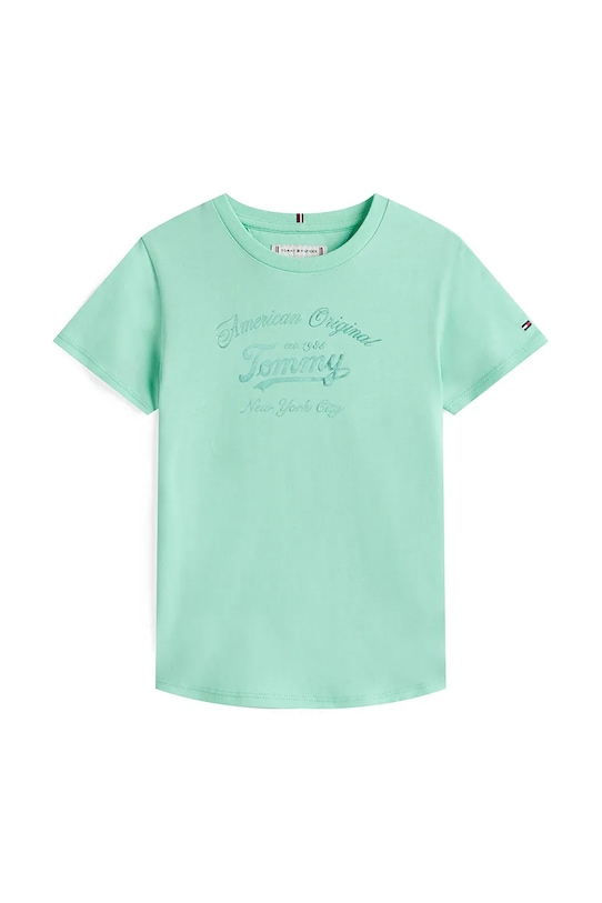 Tommy Hilfiger t-shirt KG0KG08636.128.176.9BYA turkusowy AW25