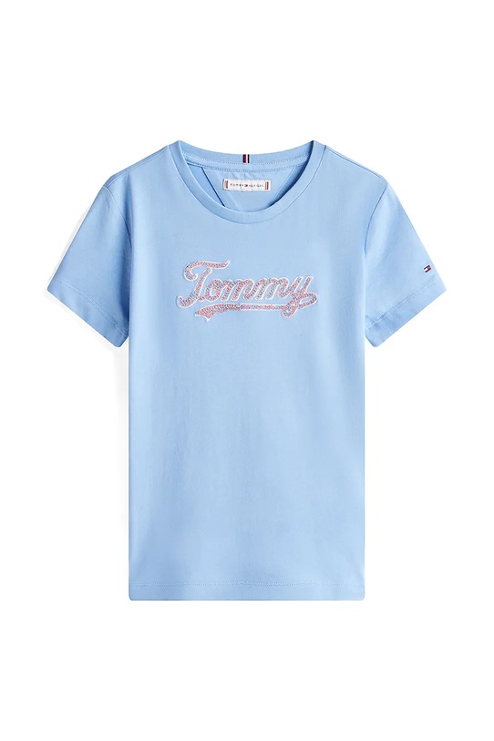 Tommy Hilfiger t-shirt bawełniany dziecięcy KG0KG08637.128.176.9BYA niebieski AW25