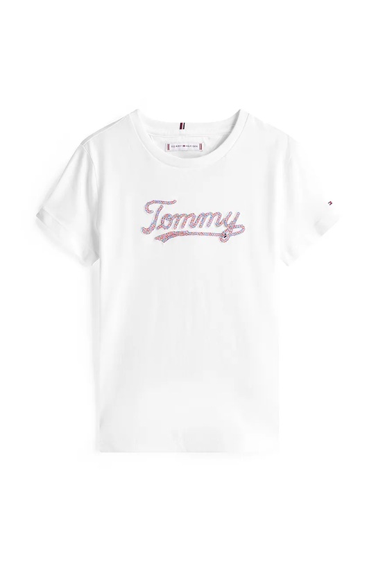Хлопковая футболка Tommy Hilfiger KG0KG08637.9BYA белый AW25