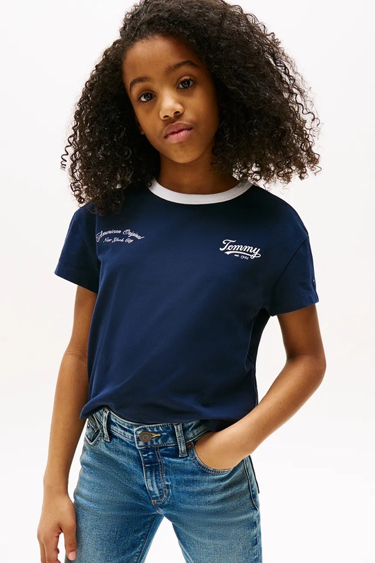 Футболка Tommy Hilfiger круглый вырез тёмно-синий KG0KG08641.9BYA