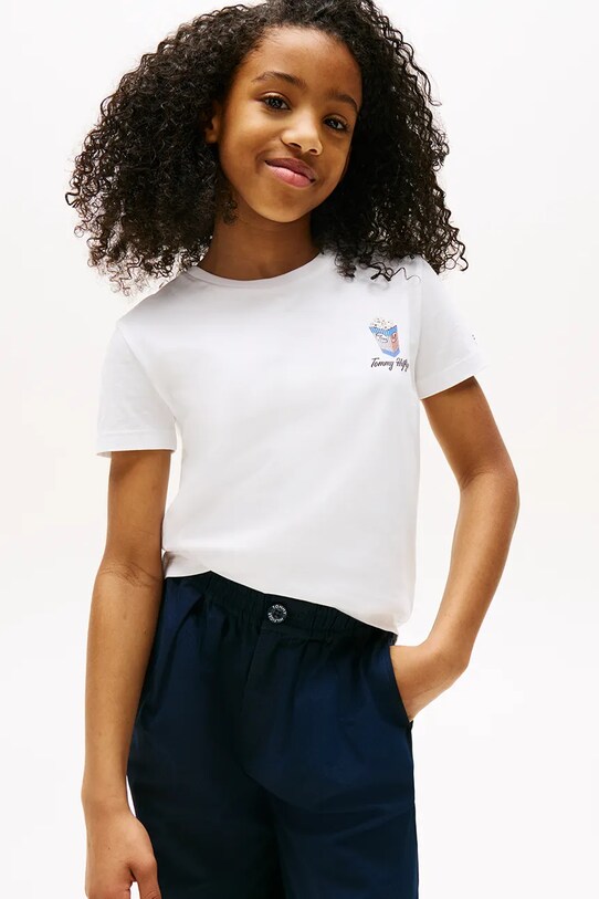 Tommy Hilfiger t-shirt okrągły biały KG0KG08812.9BYA