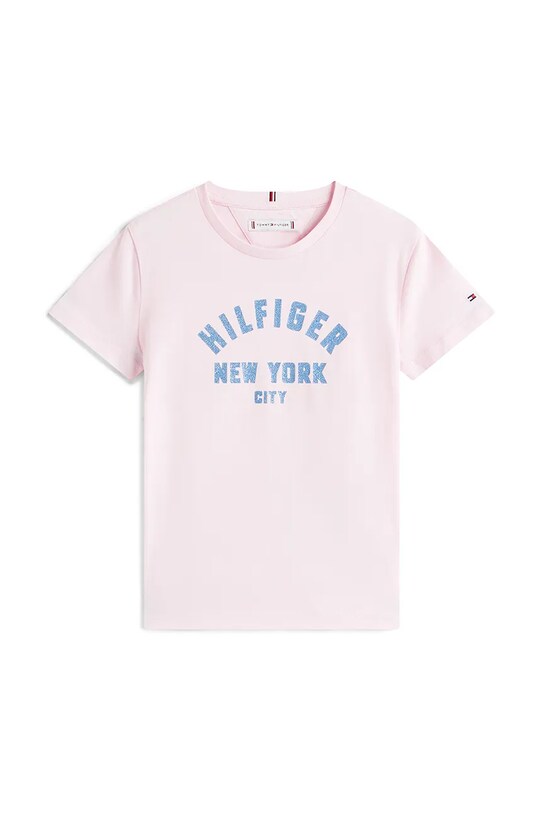 Дитяча бавовняна футболка Tommy Hilfiger бавовна рожевий KG0KG08813.9BYA