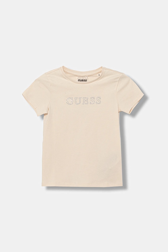 Guess t-shirt dziecięcy aplikacja beżowy J4RI49.J1314.9BYA