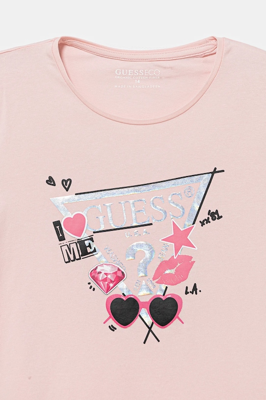 Fete Guess tricou copii J5YI00.K6YW4.9BYA roz