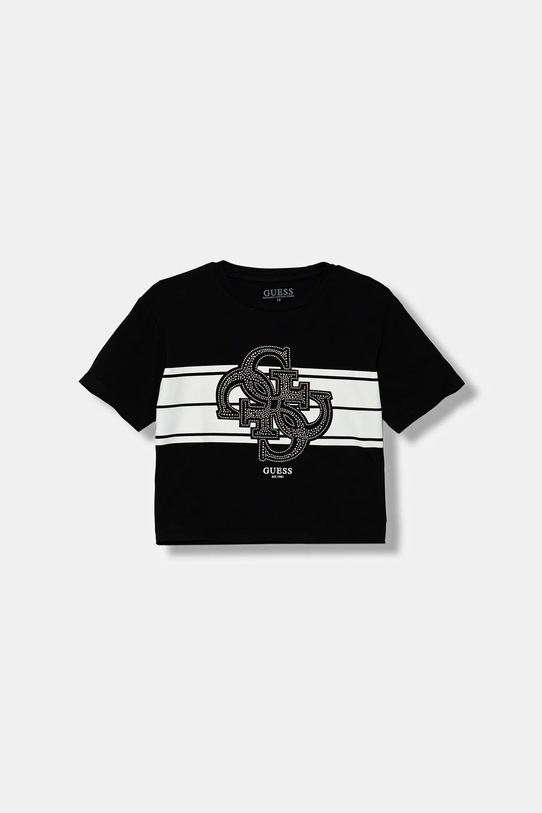 Guess t-shirt dziecięcy z elastanem czarny J5YI09.K6YW4.9BYA