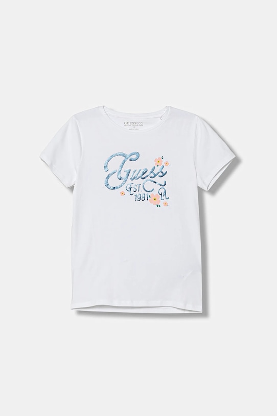 Guess t-shirt dziecięcy z elastanem biały J5YI17.K6YW4.9BYA