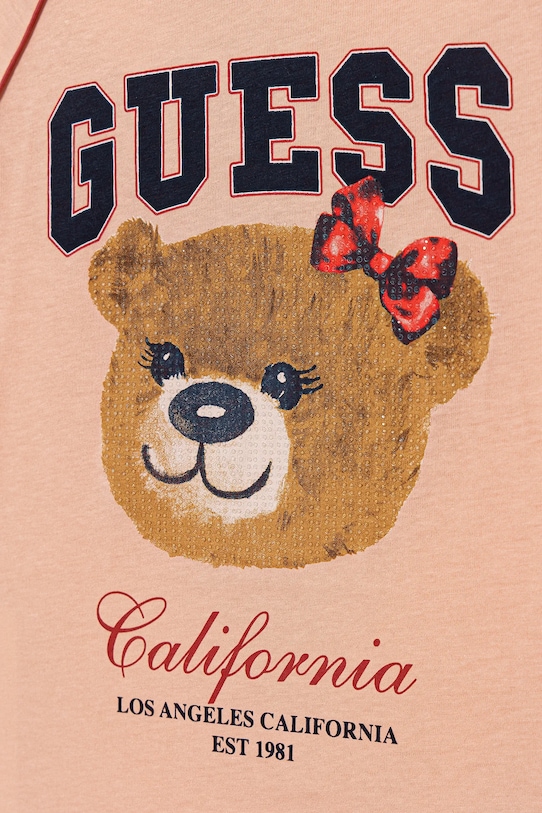 Dziewczynka Guess t-shirt bawełniany dziecięcy J5YI21.K8HM4.9BYA pomarańczowy