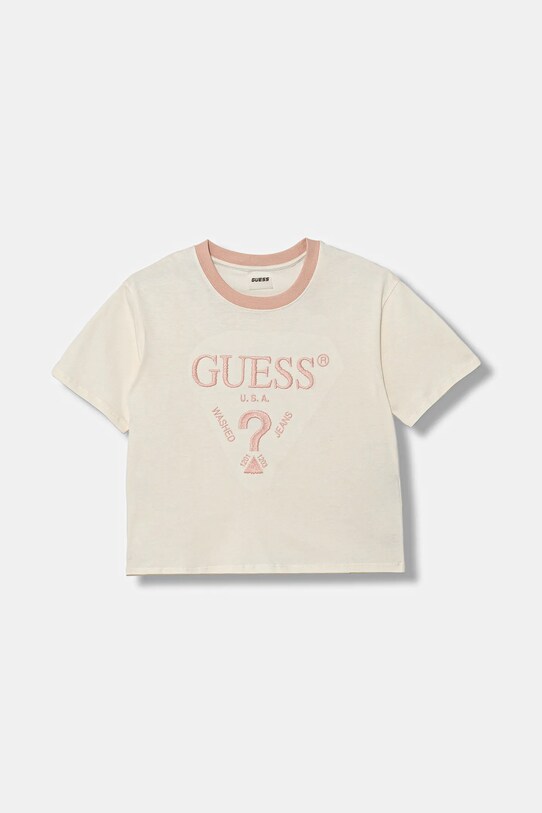 Guess tricou de bumbac pentru copii imprimeu bej J5YI44.I3Z14.9BYA
