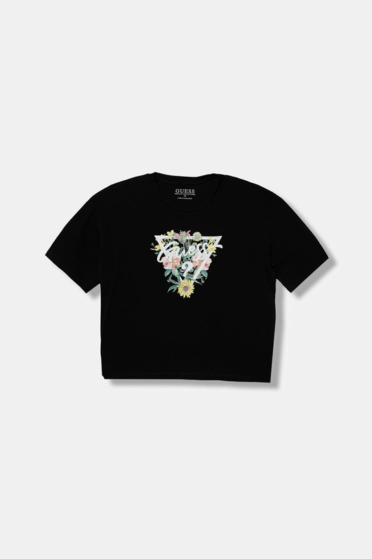 Guess t-shirt dziecięcy z elastanem czarny J5YI45.K6YW4.9BYA