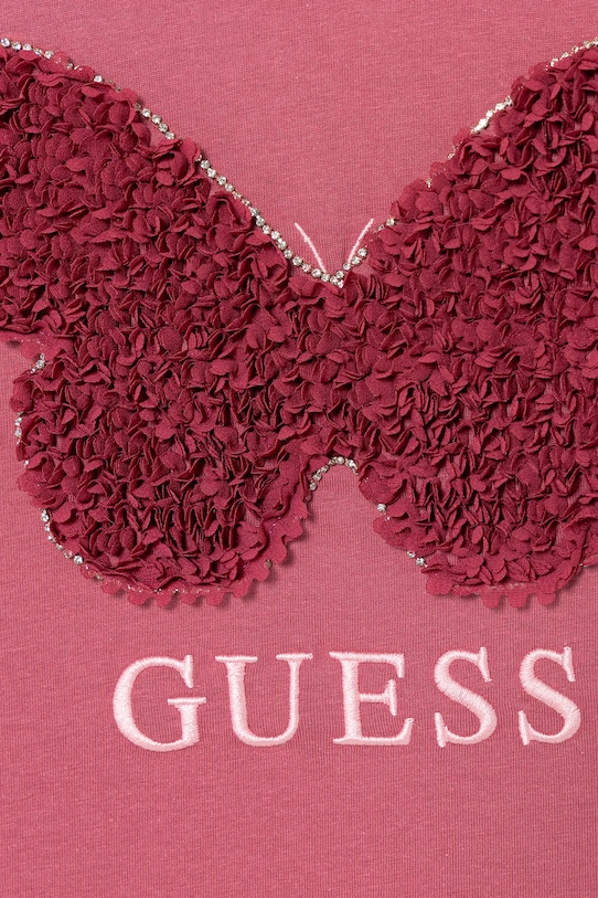Guess t-shirt bawełniany dziecięcy J5YI47.K8HM4.9BYA różowy AW25