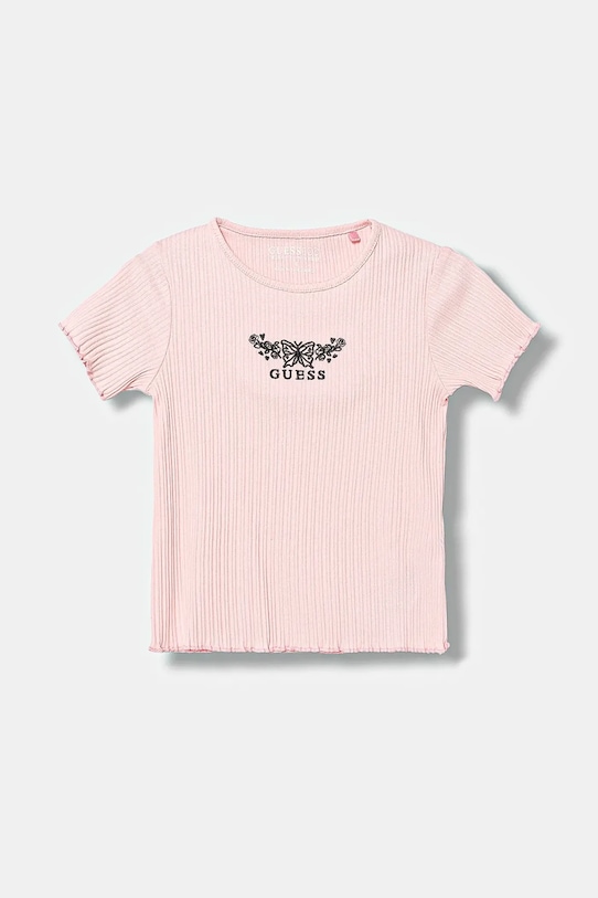 Guess t-shirt dziecięcy aplikacja różowy K5YI11.KCSQ4.9BYA