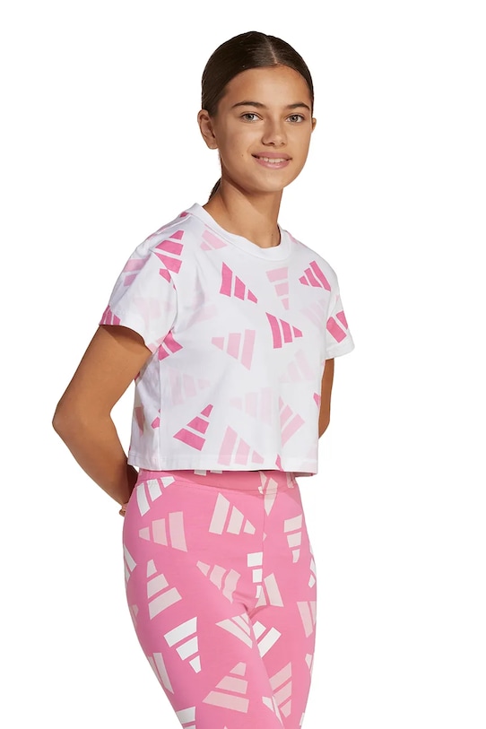 Дитяча бавовняна футболка adidas бавовна білий JC7710