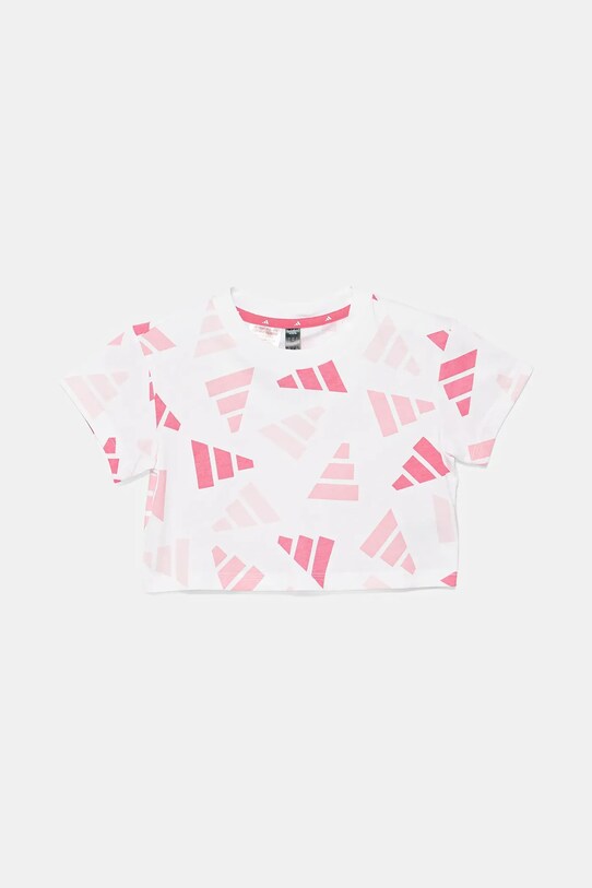 Дитяча бавовняна футболка adidas JC7710 білий AW25