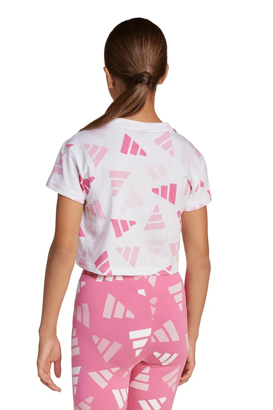 Дитяча бавовняна футболка adidas JC7710 білий