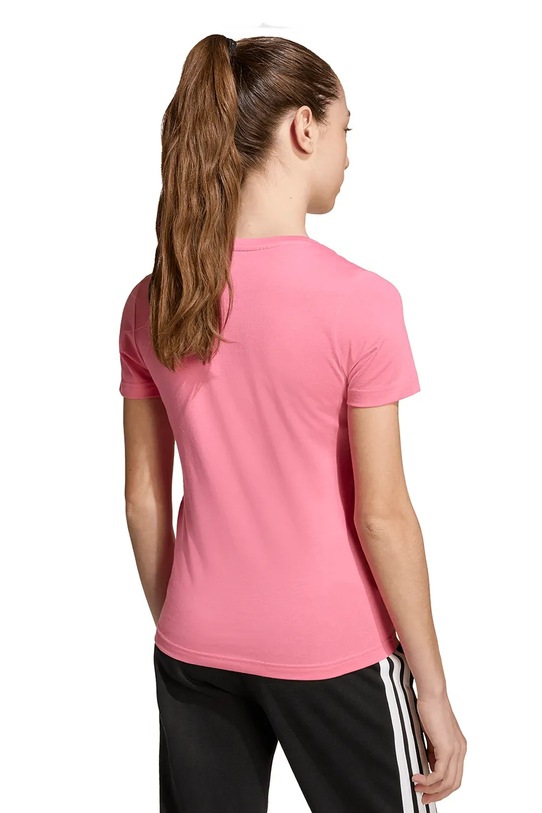 adidas t-shirt bawełniany dziecięcy JV5261 różowy