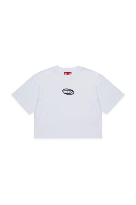 Otroška bombažna kratka majica Diesel TIXAN T-SHIRT Našitek bela J02428