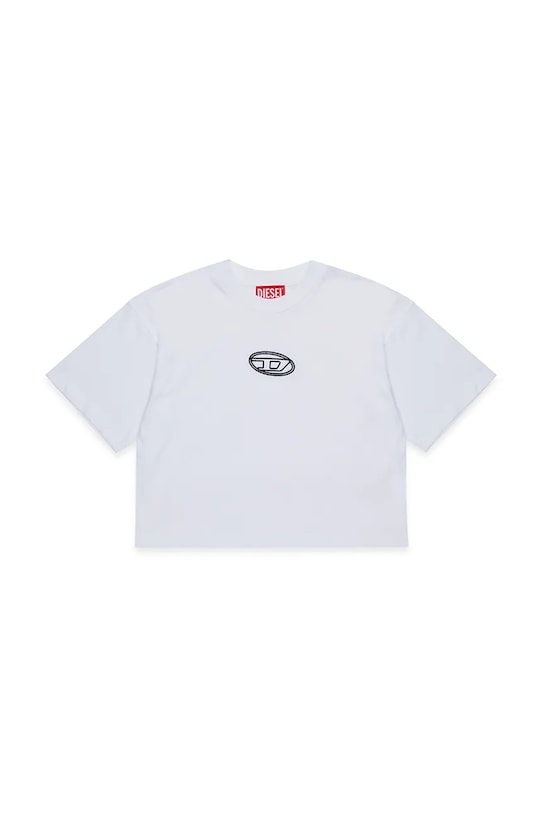 Diesel t-shirt in cotone per bambini TIXAN T-SHIRT applique bianco J02428