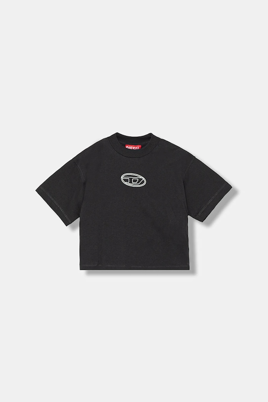 Diesel t-shirt in cotone per bambini TIXAN T-SHIRT applique nero J02428