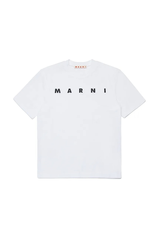 Marni t-shirt bawełniany dziecięcy MT290F T-SHIRT nadruk biały M01601