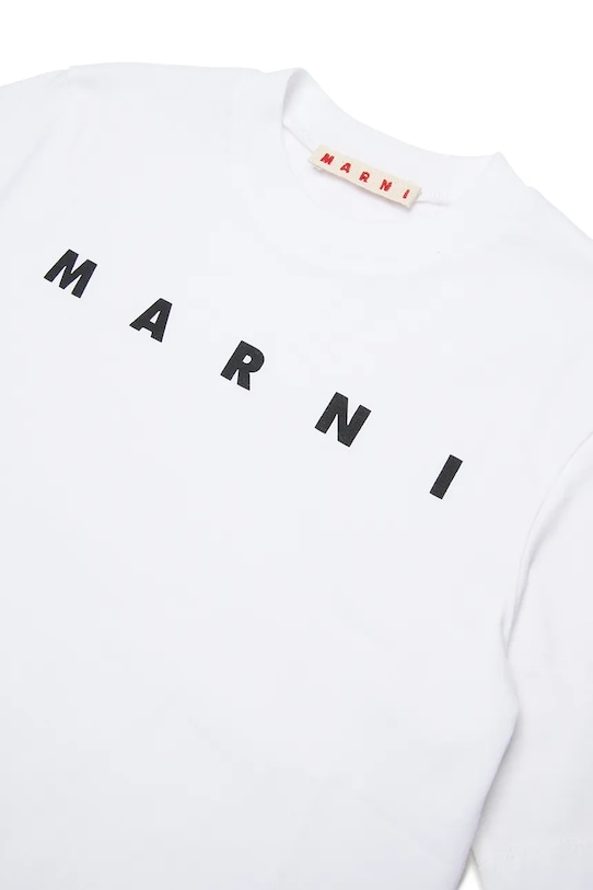 Dziewczynka Marni t-shirt bawełniany dziecięcy MT290F T-SHIRT M01601 biały