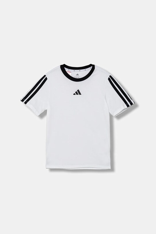 adidas t-shirt bawełniany dziecięcy aplikacja biały JW8628