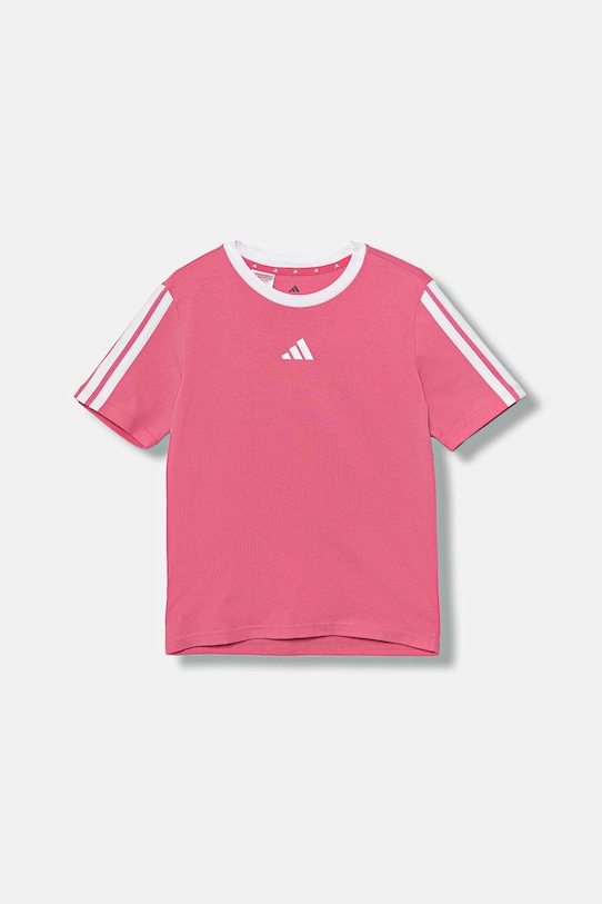 adidas t-shirt bawełniany dziecięcy JW8629 różowy AW25