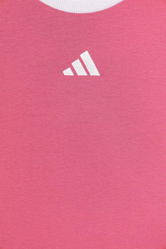 adidas t-shirt bawełniany dziecięcy różowy JW8629