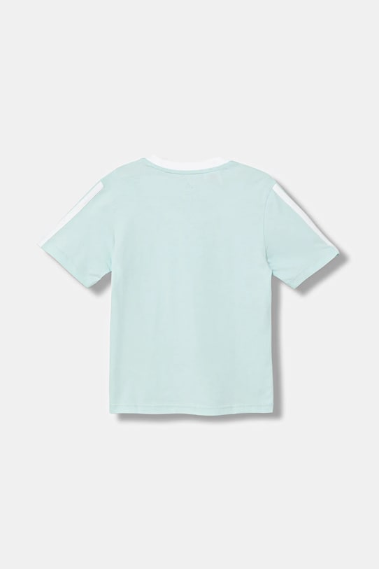 adidas t-shirt bawełniany dziecięcy JW8632 turkusowy AW25