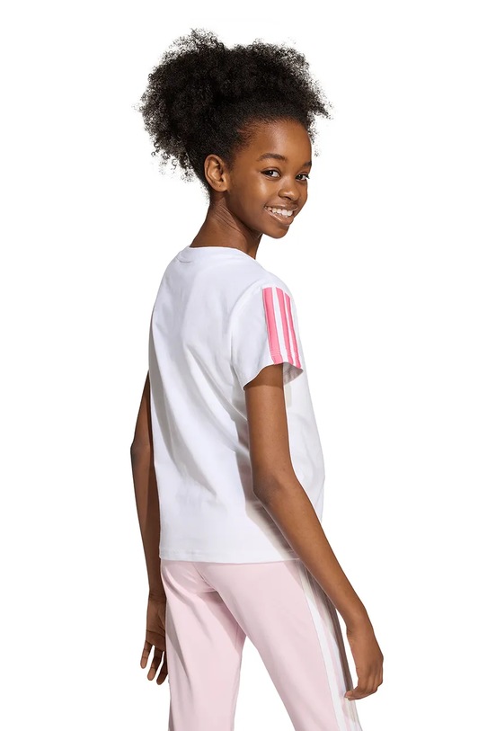 adidas t-shirt bawełniany dziecięcy JY4973 biały