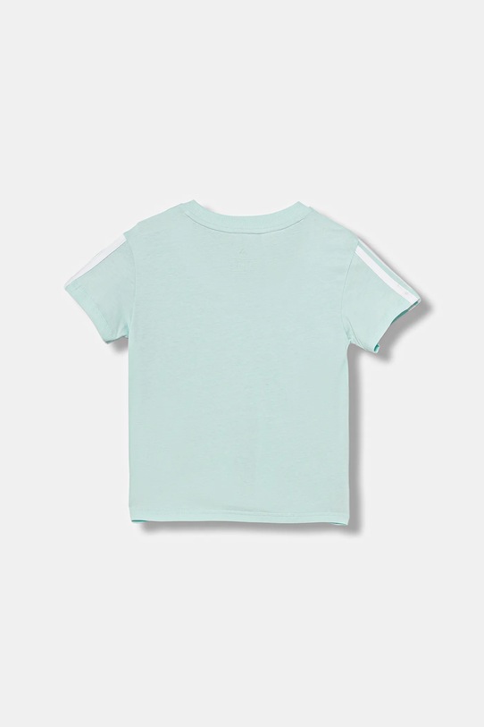 Детска памучна тениска adidas JY4974 тюркоазен AW25