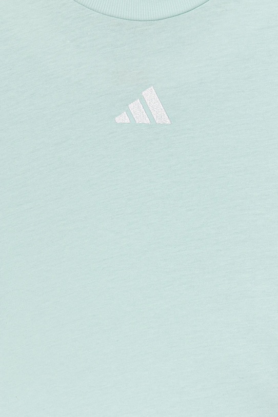 Момиче Детска памучна тениска adidas JY4974 тюркоазен