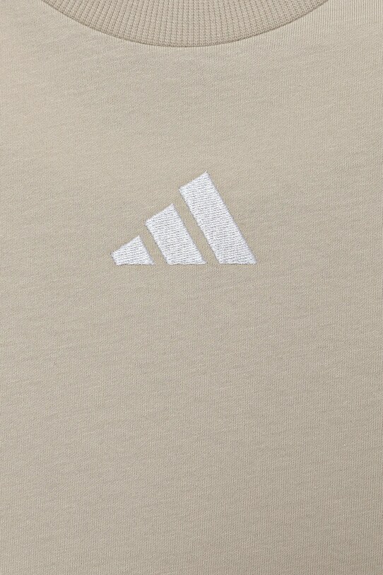 Dievča Detské bavlnené tričko adidas KB7299 béžová