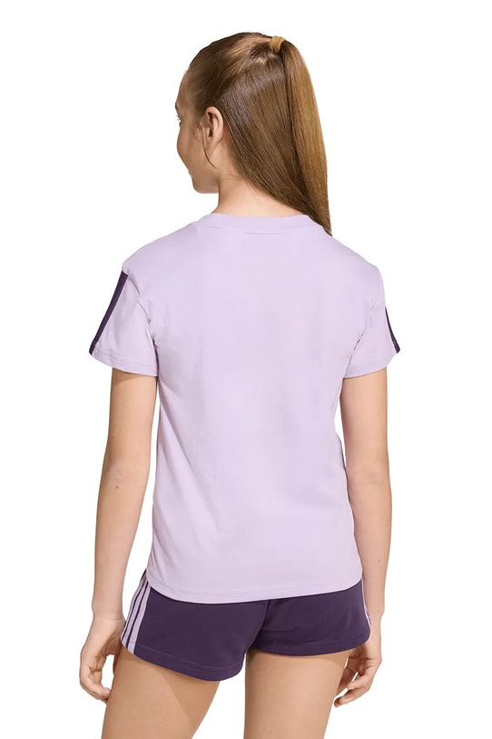 Dětské bavlněné tričko adidas JY4975 fialová