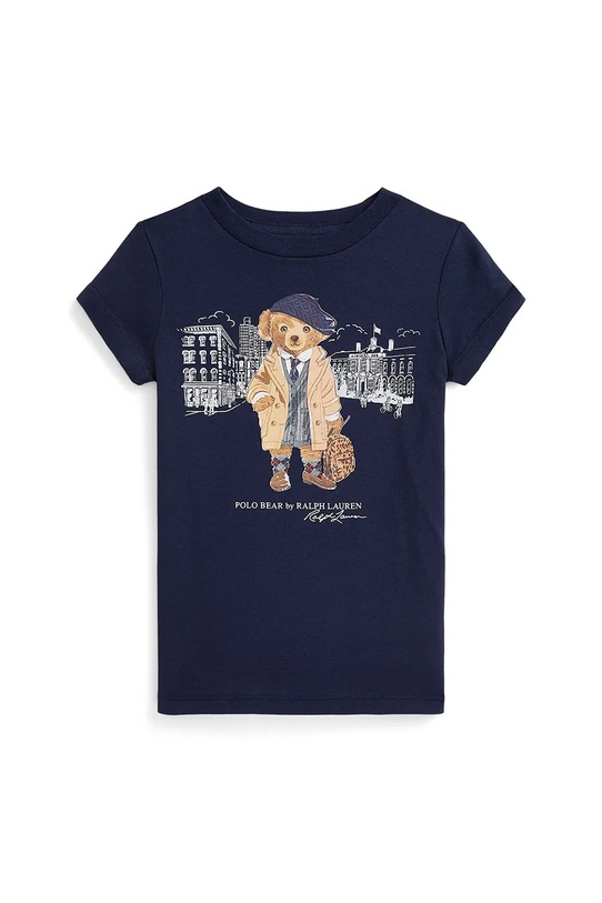 Dječja pamučna majica kratkih rukava Polo Ralph Lauren 312979033001 mornarsko plava AW25