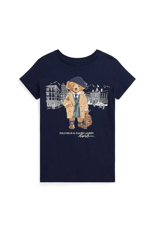 Polo Ralph Lauren t-shirt bawełniany dziecięcy 313979033001 granatowy AW25