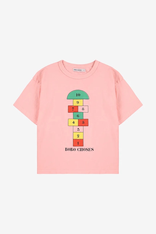 Bobo Choses gyerek pamut póló Hopscotch 225AC143 rózsaszín AW25