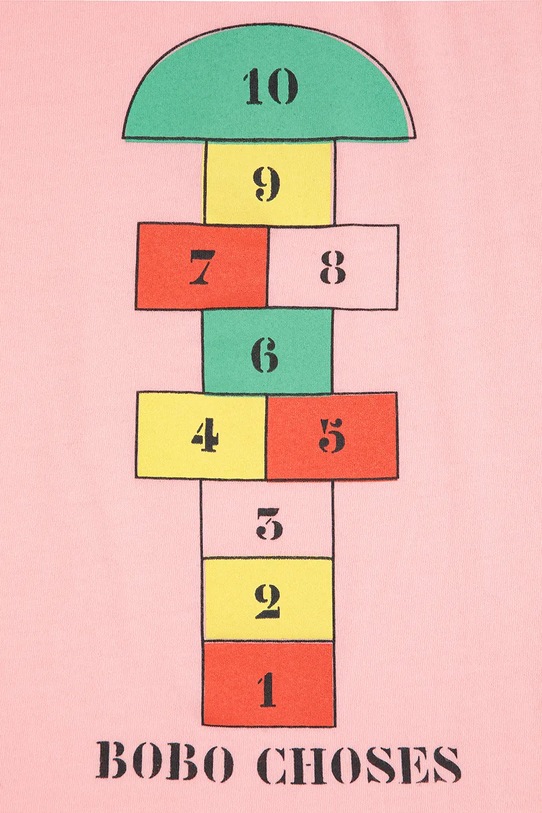 Lány Bobo Choses gyerek pamut póló Hopscotch 225AC143 rózsaszín