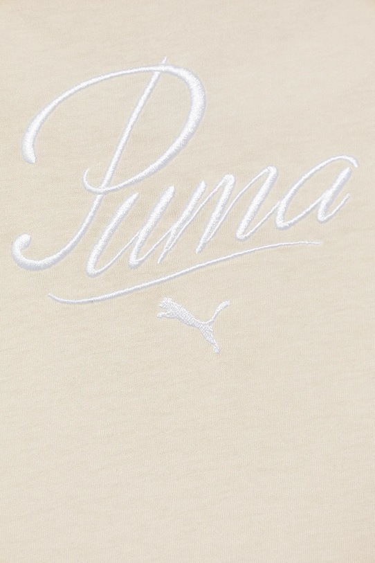 Dziewczynka Puma t-shirt bawełniany dziecięcy ESS SCRIPT Tee G 685805 beżowy